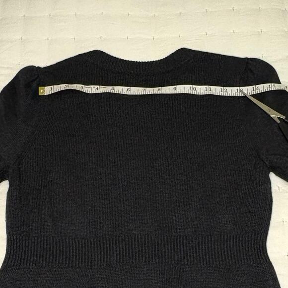 Ann Taylor Knit Cardigan Sweater Women's M | Dark Grey | 3/4 Sleeve - Picture 9 of 10